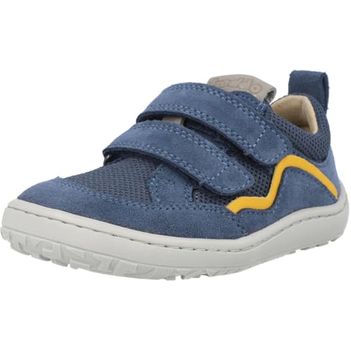 Froddo Mega Flexible Sneaker *Barefoot Base * Leder + Mesh Besatz v G3130260 (6 Denim/Grau, EU Schuhgrößensystem, Grundschulkind, Numerisch, M, 32) von Froddo
