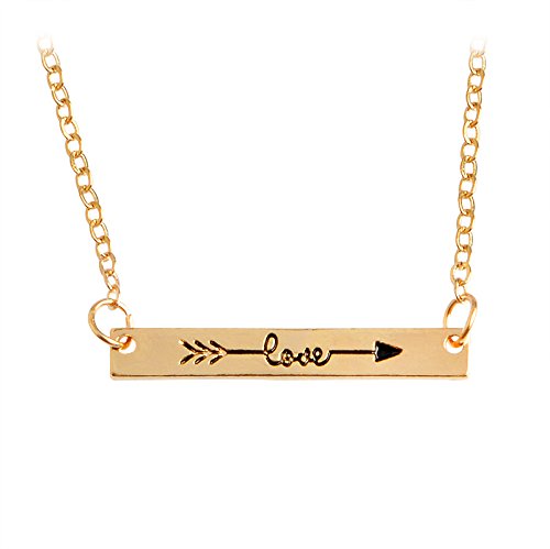 Frodete Damen Halskette Pfeil Anhänger Halskette 3 Farben Romantisches Geschenk (Gold) Emaille Emaille von Frodete