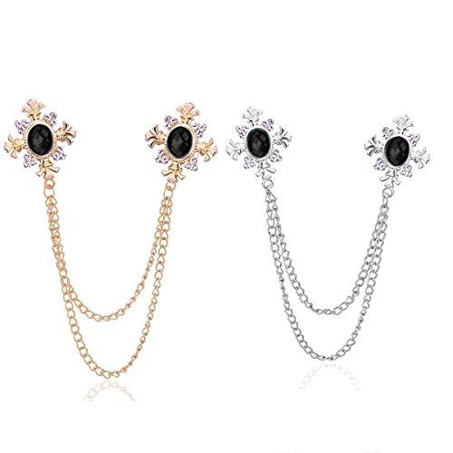 Kreuz Kristall Quaste Kette Brosche Strass Quaste Kreuz Pin Gold Silber Pins für Männer Frauen Anzug …, Metall, ohne Edelstein von Frodete