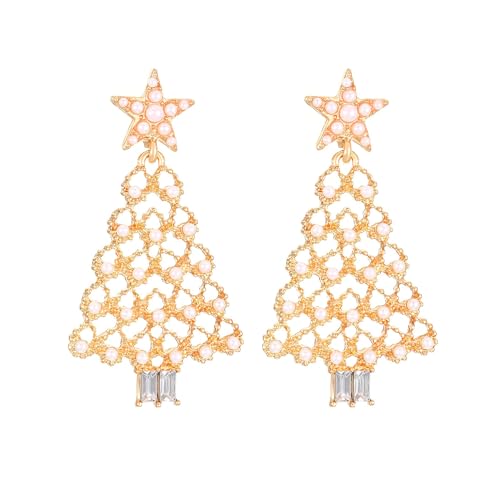 Weihnachtsohrringe für Frauen Schneeflocken Ohrringe Winter Ohrringe Süßigkeiten Ohrringe Weihnachtsbaum Ohrringe Xmas Ohrringe Schleife Weihnachten Ohrringe Weihnachtsgeschenke, Large, Messing, Kein von Frodete