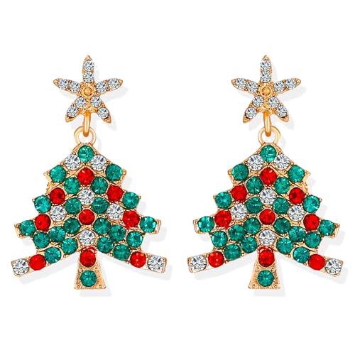Weihnachtsohrringe für Frauen Schneeflocken Ohrringe Winter Ohrringe Süßigkeiten Ohrringe Weihnachtsbaum Ohrringe Xmas Ohrringe Schleife Weihnachten Ohrringe Weihnachtsgeschenke, Messing, Kein von Frodete