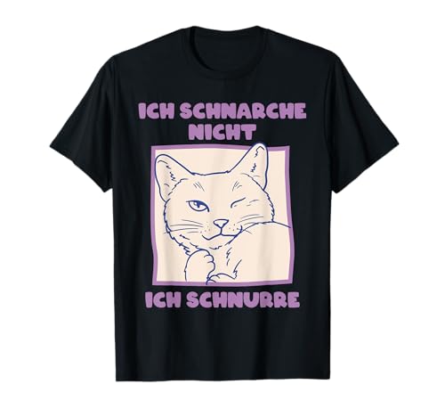 Ich schnarche nicht ich schnurre Nachthemd Damen Schlafshirt T-Shirt Ich schnarche nicht ich schnurre Nachthemd Damen Schlafshirt T-Shirt von Fröhliche Miaunachten Katzen Pyjama Damen