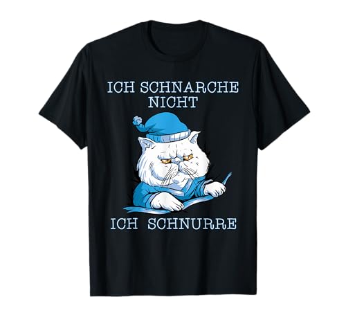 Ich schnarche nicht ich schnurre Nachthemd Damen Schlafshirt T-Shirt Ich schnarche nicht ich schnurre Nachthemd Damen Schlafshirt T-Shirt von Fröhliche Miaunachten Katzen Pyjama Damen
