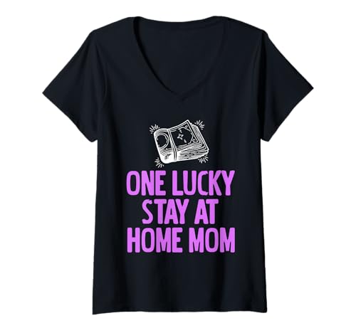 Damen Lustige Glückliche Zuhause Mama Humor Lebensstil T-Shirt mit V-Ausschnitt Damen Lustige Glückliche Zuhause Mama Humor Lebensstil T-Shirt mit V-Ausschnitt von Fröhliche Sprüche für Positive Mütter