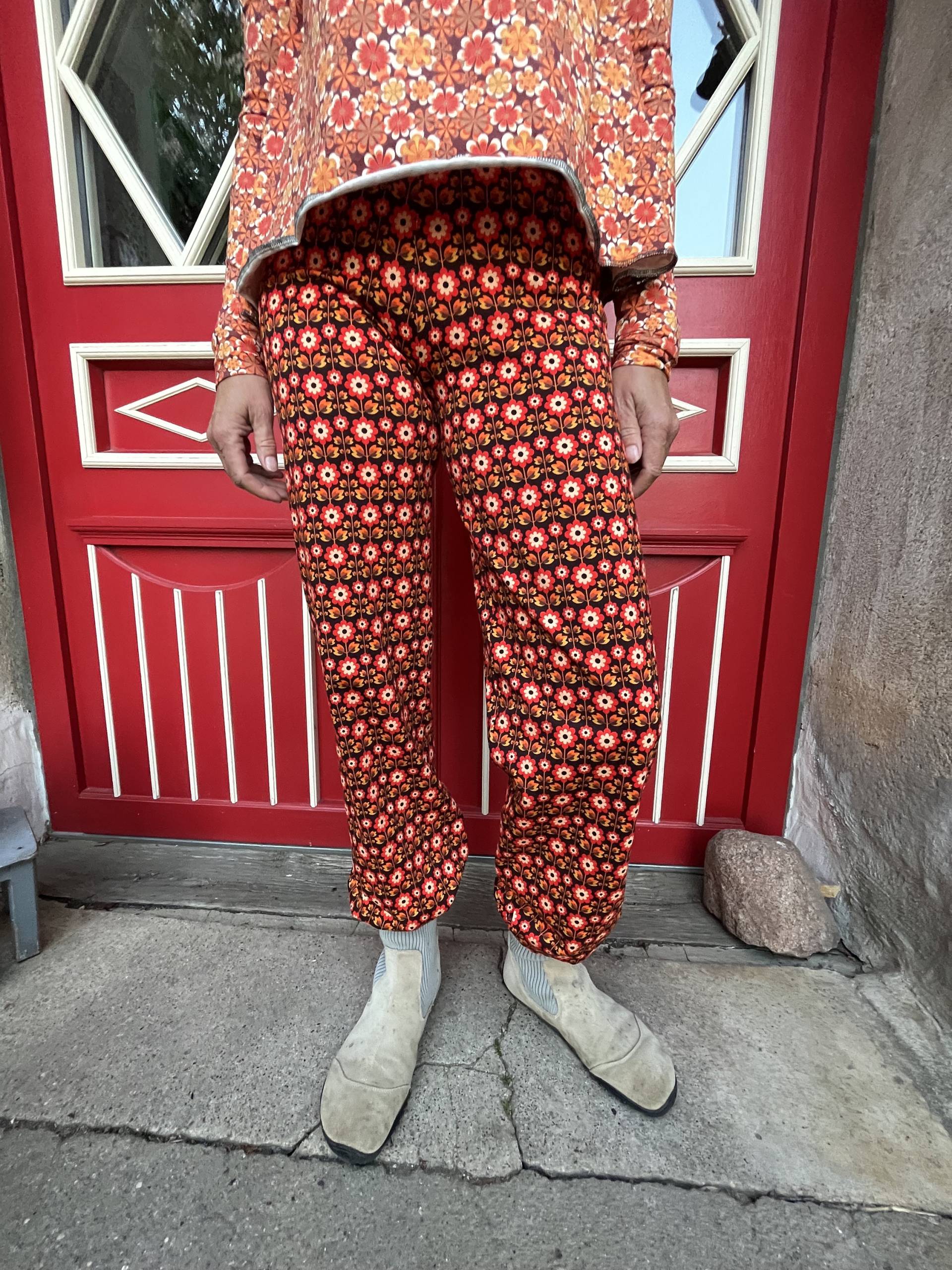 Froeken Frida Jersey Hose, Yoga Braun Geblümt von FroekenFrida