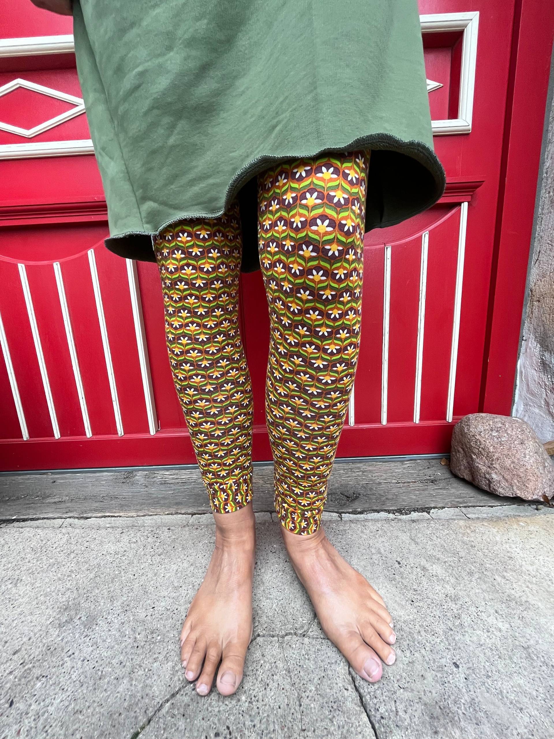 Froeken Frida Leggings Gänseblümchen, Grün Braun von FroekenFrida