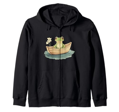 Lustiger Frosch mit Boot Kostüm für Erwachsene und Kinder Kapuzenjacke von Frog Boat