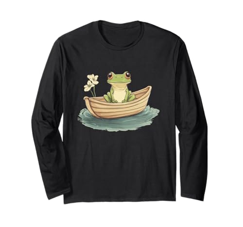 Lustiger Frosch mit Boot Kostüm für Erwachsene und Kinder Langarmshirt Lustiger Frosch mit Boot Kostüm für Erwachsene und Kinder Langarmshirt von Frog Boat
