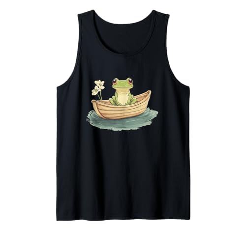 Lustiger Frosch mit Boot Kostüm für Erwachsene und Kinder Tank Top von Frog Boat