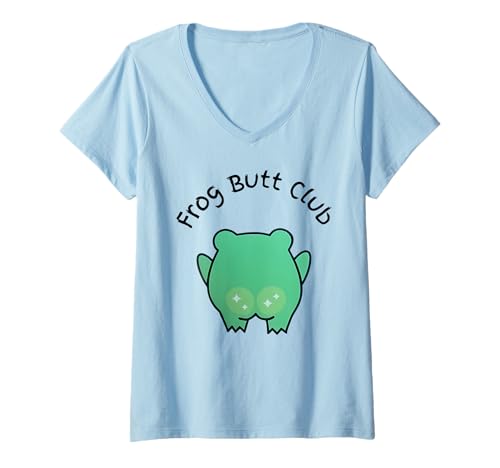 Damen Frog Butt Club Unisex T-Shirt mit V-Ausschnitt Damen Frog Butt Club Unisex T-Shirt mit V-Ausschnitt von Frog Butt Club