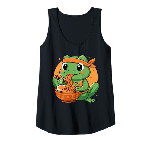 Damen Kawaii Frosch Essen Ramen Grafik Japanischer Frosch Grafik Tank Top Damen Kawaii Frosch Essen Ramen Grafik Japanischer Frosch Grafik Tank Top von Frog Eating Ramen Funny Japanese Kawaii Design