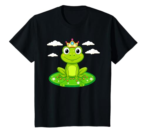 Lustiger Frosch mit Krone für Kinder auf Lilien-Pad, niedliches Tier T-Shirt Lustiger Frosch mit Krone für Kinder auf Lilien-Pad, niedliches Tier T-Shirt von Frog Fun Kidswear Apparel