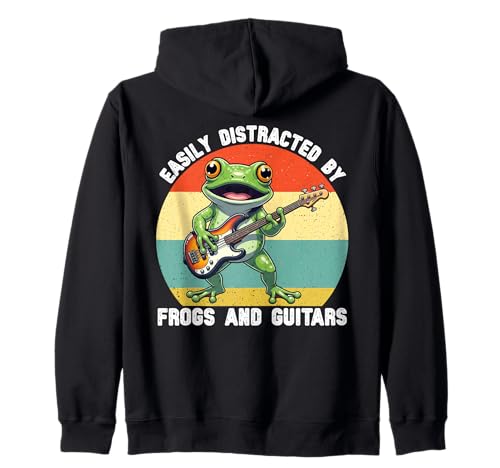 Leicht abgelenkt von Fröschen und Gitarren Grafik Kinder Teens Kapuzenjacke Leicht abgelenkt von Fröschen und Gitarren Grafik Kinder Teens Kapuzenjacke von Frog Guitar Lover Graphic for Boys Men Kids