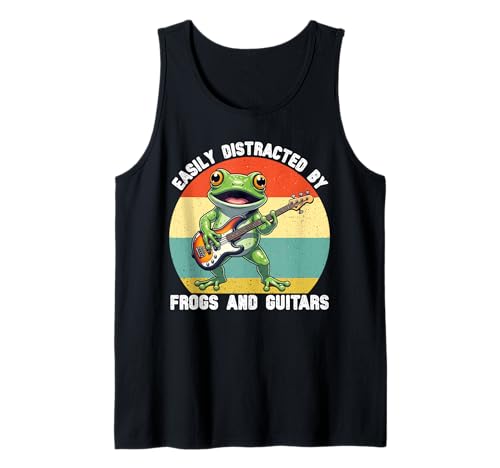 Leicht abgelenkt von Fröschen und Gitarren Grafik Kinder Teens Tank Top Leicht abgelenkt von Fröschen und Gitarren Grafik Kinder Teens Tank Top von Frog Guitar Lover Graphic for Boys Men Kids