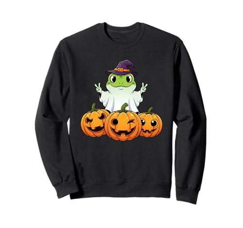 Lustiger Frosch Geist Kürbis Boo Halloween Kinder Herren Damen Sweatshirt Lustiger Frosch Geist Kürbis Boo Halloween Kinder Herren Damen Sweatshirt von Frog Lovers Halloween Ghost Pumpkin Outfits