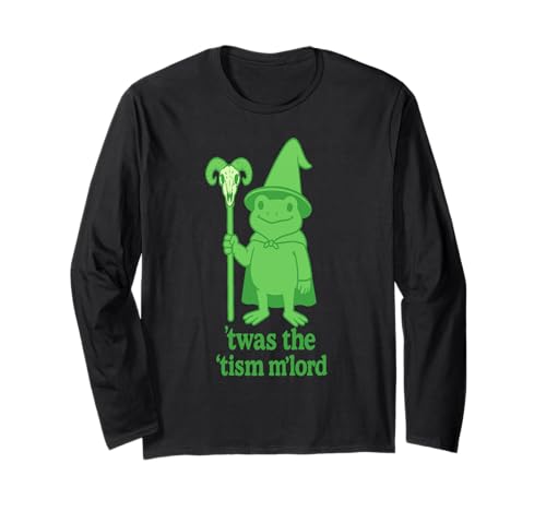 Frosch Zauberer Meme T'was the 'Tism M'Lord Autismus Awareness Men Langarmshirt von Frog Wizard Meme T'was the 'Tism M'Lord Autism