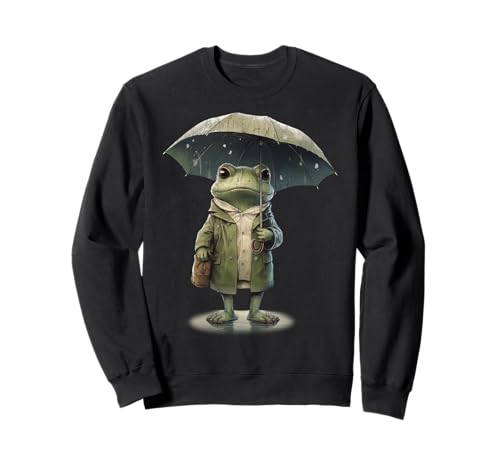 Regentag Frosch: Lustiger Frosch mit Regenschirm Sweatshirt Regentag Frosch: Lustiger Frosch mit Regenschirm Sweatshirt von Frog with Umbrella