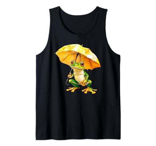 Lustiger Frosch mit Regenschirm – niedliche Amphibien – Froschliebhaber Tank Top von Frog with an Umbrella - Funny Cute Frog