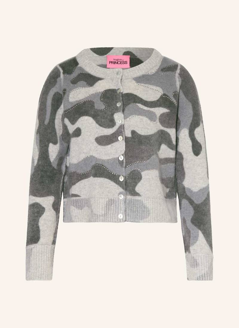 Frogbox Strickjacke Mit Schmucksteinen grau von FrogBox
