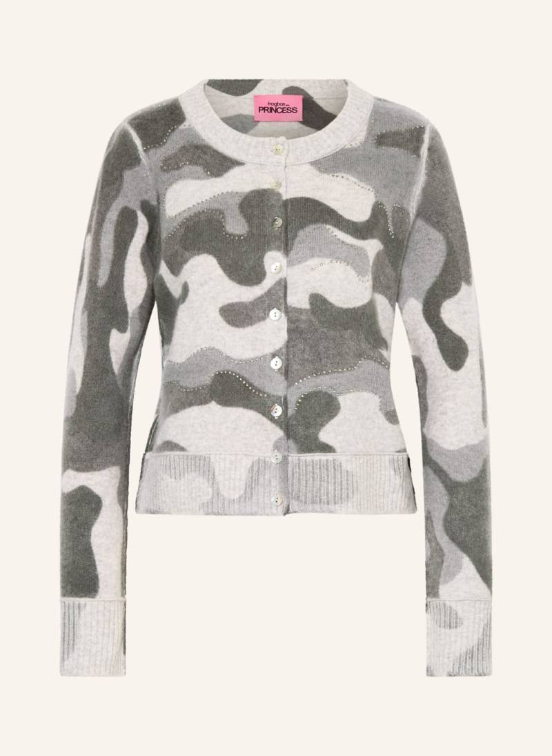 Frogbox Strickjacke Mit Schmucksteinen grau von FrogBox