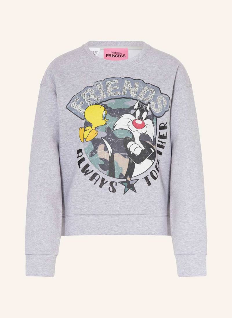 Frogbox Sweatshirt Mit Schmucksteinen grau von FrogBox