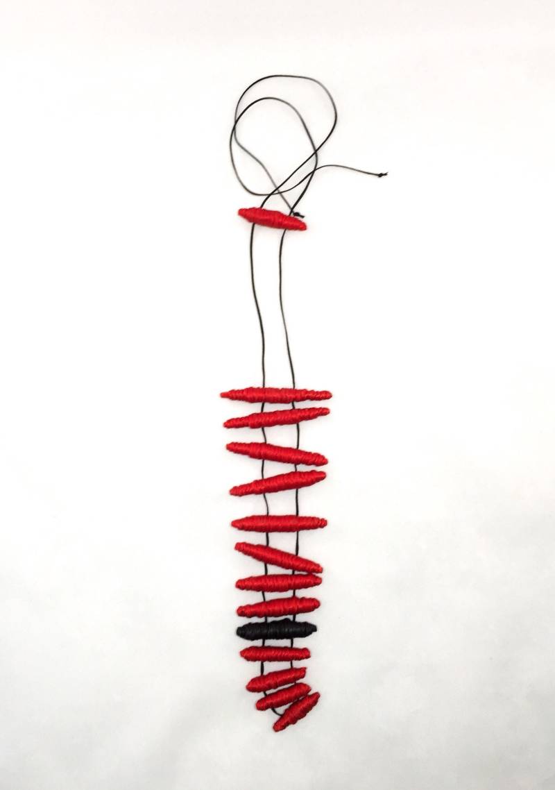 Rote Tropfen Kette, Lange Stoffkette, Boho Schmuck, Bunte Geschenk Für Mama von Frogaspect