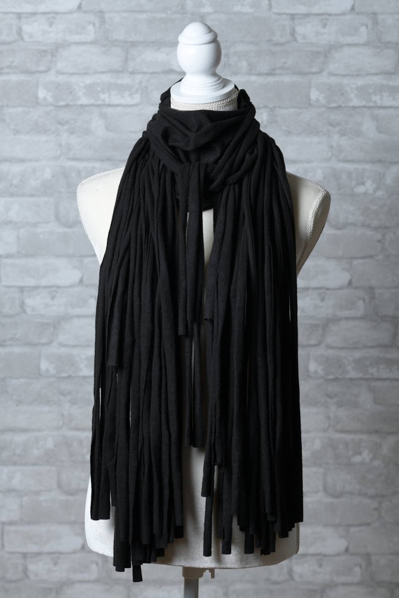 Winterschal, Baumwollschal, Kunstschal, Muffler Schal Baumwolle Schwarz von Frogaspect