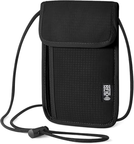 Frogetu Brustbeutel Reise,Brustbeutel Klein,Jungen, Damen, Herren,Brusttasche mit RFID Schutz Unisex,Umhängegeldbeutel,Reisegeldbeutel Diebstahlsicher von Frogetu