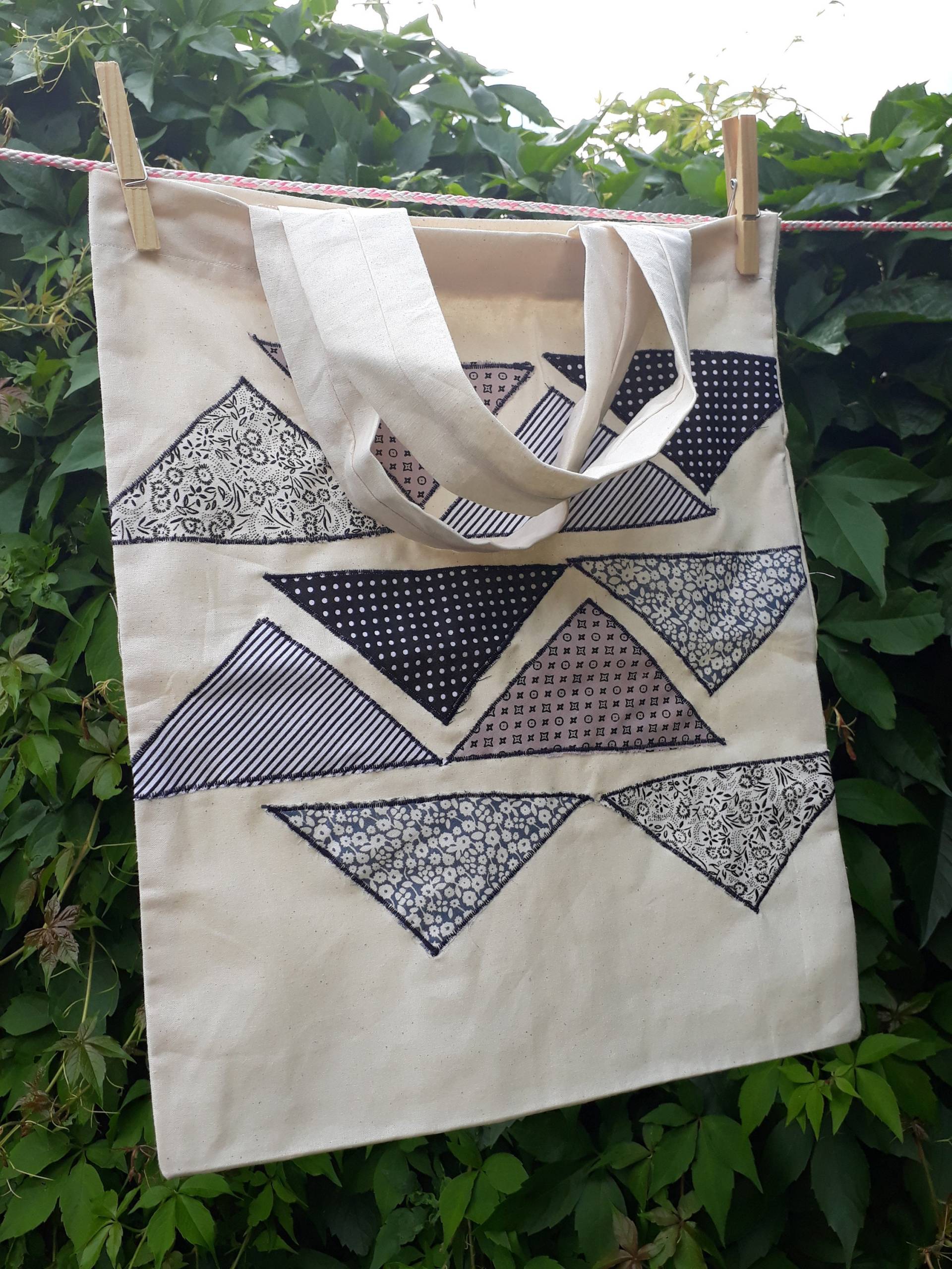 Funky Applikation Baumwollsegeltuch-Einkaufstasche Boho Wiederverwendbare Einkaufstasche Funky Applikation Baumwollsegeltuch-Einkaufstasche Boho Wiederverwendbare Einkaufstasche von FroggieTH