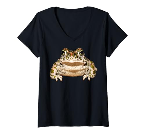 Damen Design „Fat Big Toad Frosch“, Liebhaberin T-Shirt mit V-Ausschnitt Damen Design „Fat Big Toad Frosch“, Liebhaberin T-Shirt mit V-Ausschnitt von Frogs and Toads Fans