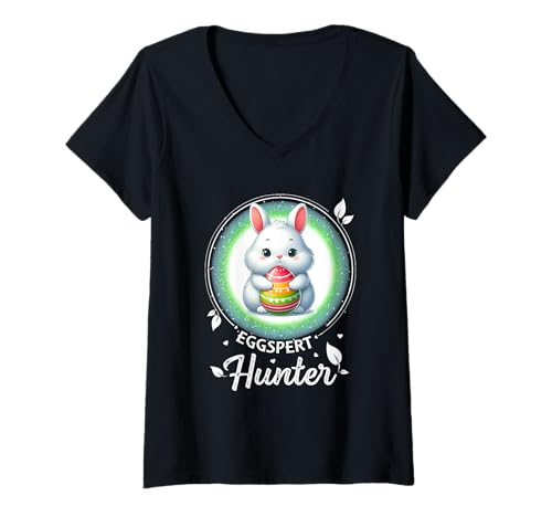 Damen Osterkleidung für Frauen Hasenhemden für Frauen Ostern T-Shirt mit V-Ausschnitt Damen Osterkleidung für Frauen Hasenhemden für Frauen Ostern T-Shirt mit V-Ausschnitt von Frohe Osterhase Osteroutfits Osterhemden