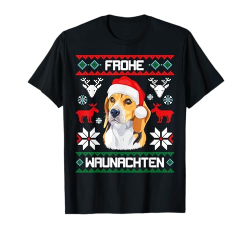 Beagle Frohe Waunachten Weihnachten Hund Xmas X-Mas T-Shirt Beagle Frohe Waunachten Weihnachten Hund Xmas X-Mas T-Shirt von Frohe Waunachten Hunde T-Shirts