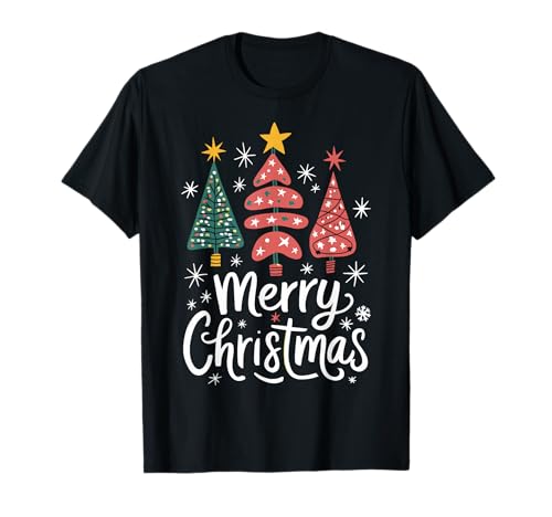 Frohe Weihnachten Weihnachtsbaum Weihnachtsshirt - Klassisch geschnittenes T-Shirt mit Crew-Ausschnitt und Cartoon-Muster in Schwarz, Größe S, für Erwachsene und Kinder, Weihnachten Feierer Frohe Weihnachten Weihnachtsbaum Weihnachtsshirt - Klassisch geschnittenes T-Shirt mit Crew-Ausschnitt und Cartoon-Muster in Schwarz, Größe S, für Erwachsene und Kinder, Weihnachten Feierer von Frohe Weihnachten Weihnachtsbaum Weihnachtsshirt