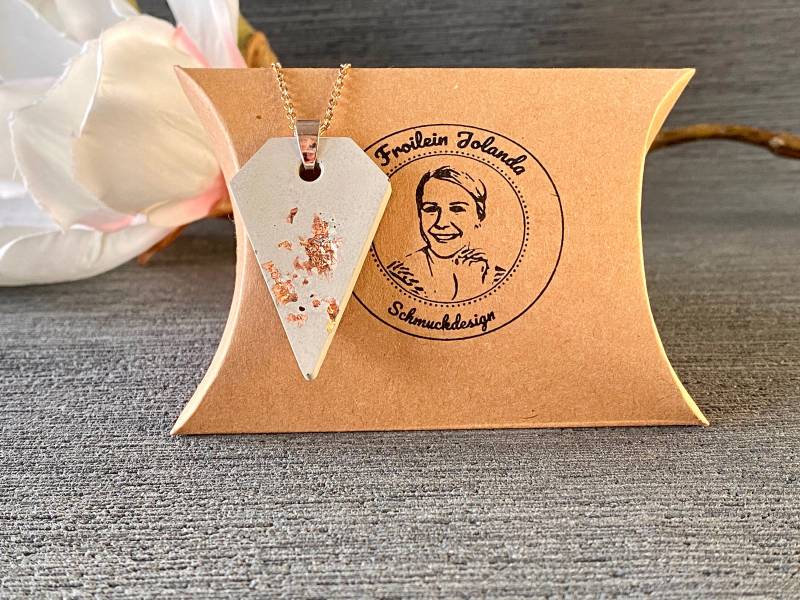 Rosegold Kette Beton, Betonschmuck Rosegold, Handgemachte Geschenke Für Weihnachten von FroileinJolanda
