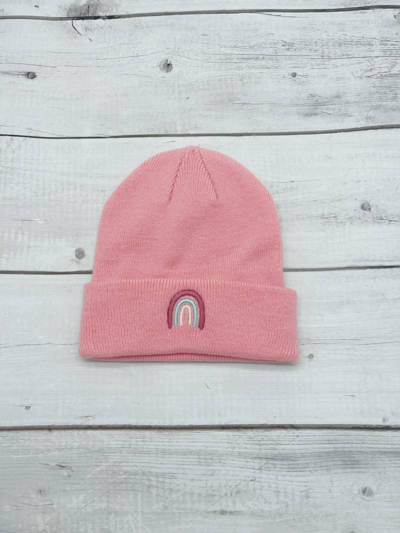 Mütze Beanie Bestickt Mit Namen Für Erwachsene, Teenies Geschenk Sie Weihnachtsgeschenk Mama Regenbogen Personalisiertes von FroilleinWinter
