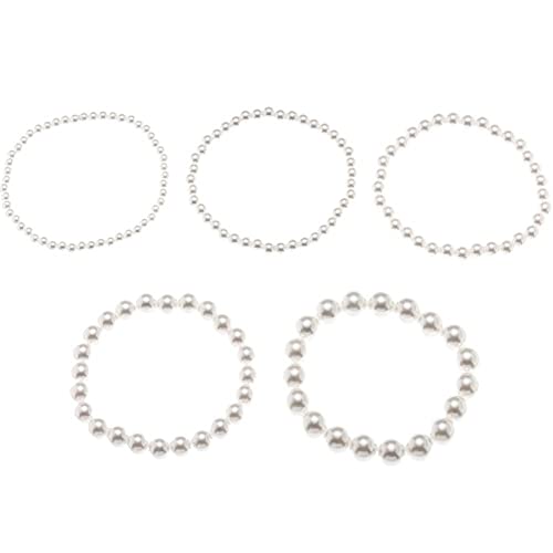 Neue Ankunft 5 Stücke Frauen Armband Stretch Multilayer Schmuck Kunststoff Pearl Perlen Armband Hochzeit von Froiny