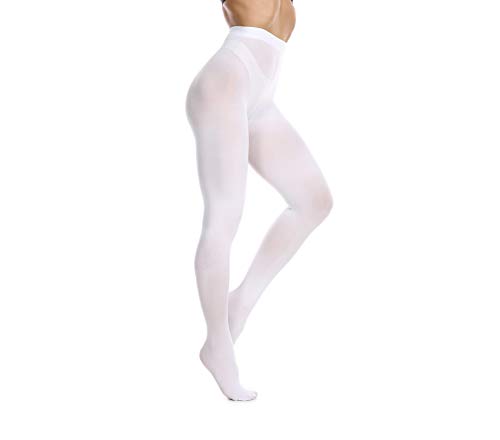 Frola Nur die Damen Strumpfhose 80 Den Blickdicht Microfaser Weich Damenstrumpfhose (L/XL, Weiß) von Frola