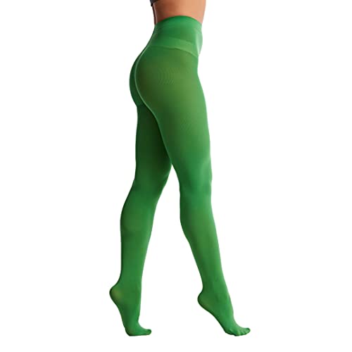 Frola Nur die Damen Strumpfhose 80 Den Blickdicht Microfaser Weich Damenstrumpfhose (L-XL, Klee Grün) von Frola