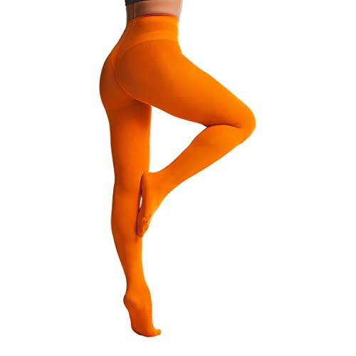 Frola Nur die Damen Strumpfhose 80 Den Blickdicht Microfaser Weich Damenstrumpfhose Orange,XXL-3XL von Frola