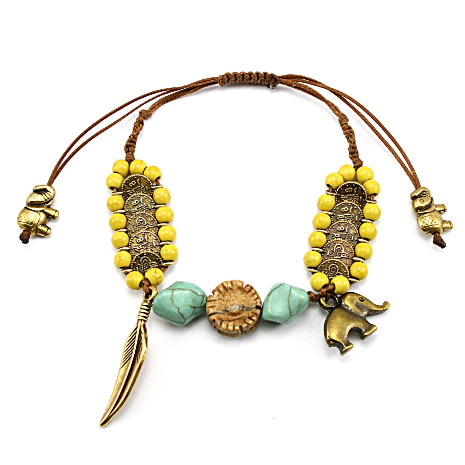 Elefant Bettel Armband Boho Howlith & Jaspis Perlen Armband Elefant Bettel Armband Boho Howlith & Jaspis Perlen Armband von FrolicStones