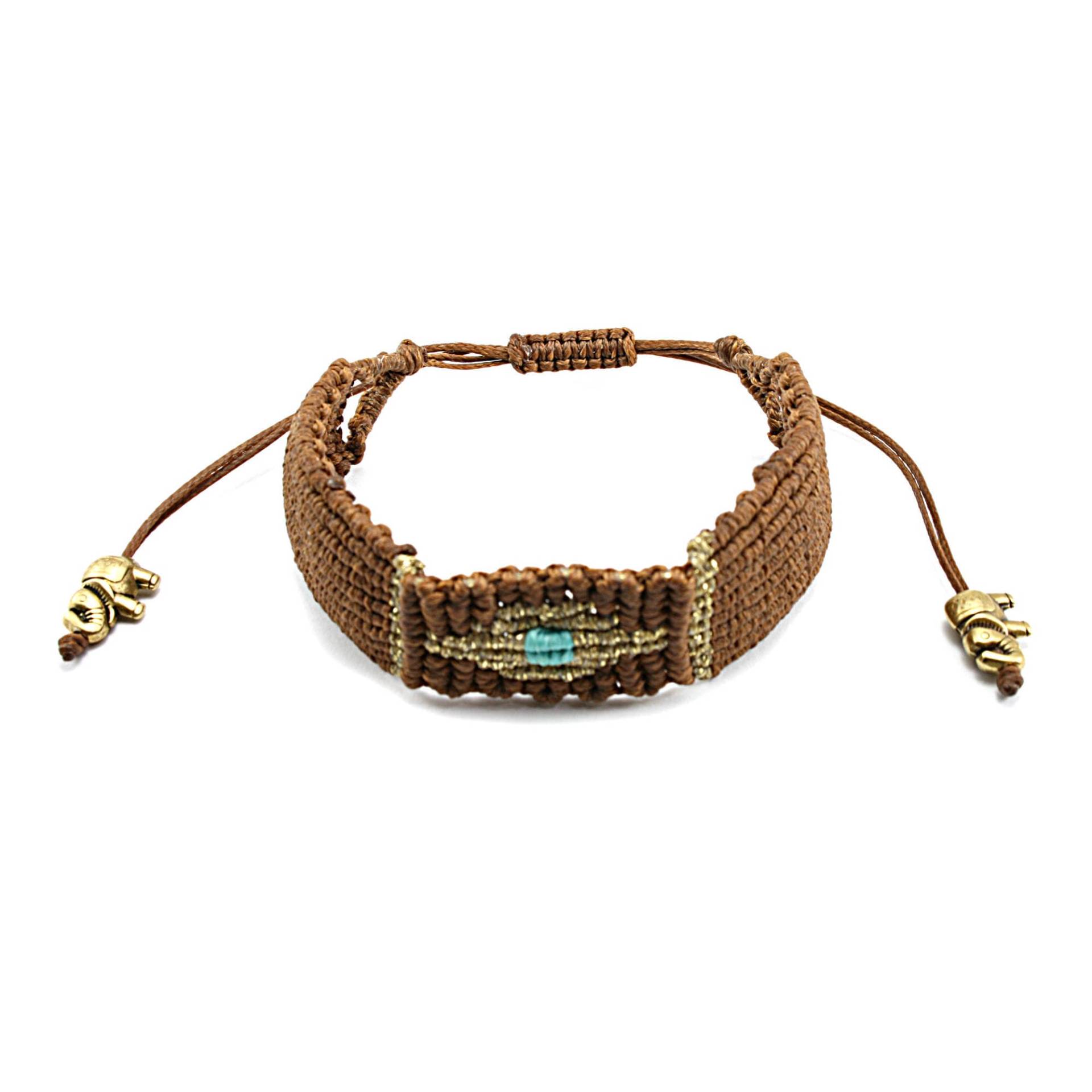 Evil Eye Makramee Armband Verstellbarer Boho Elefant Anhänger Evil Eye Makramee Armband Verstellbarer Boho Elefant Anhänger von FrolicStones