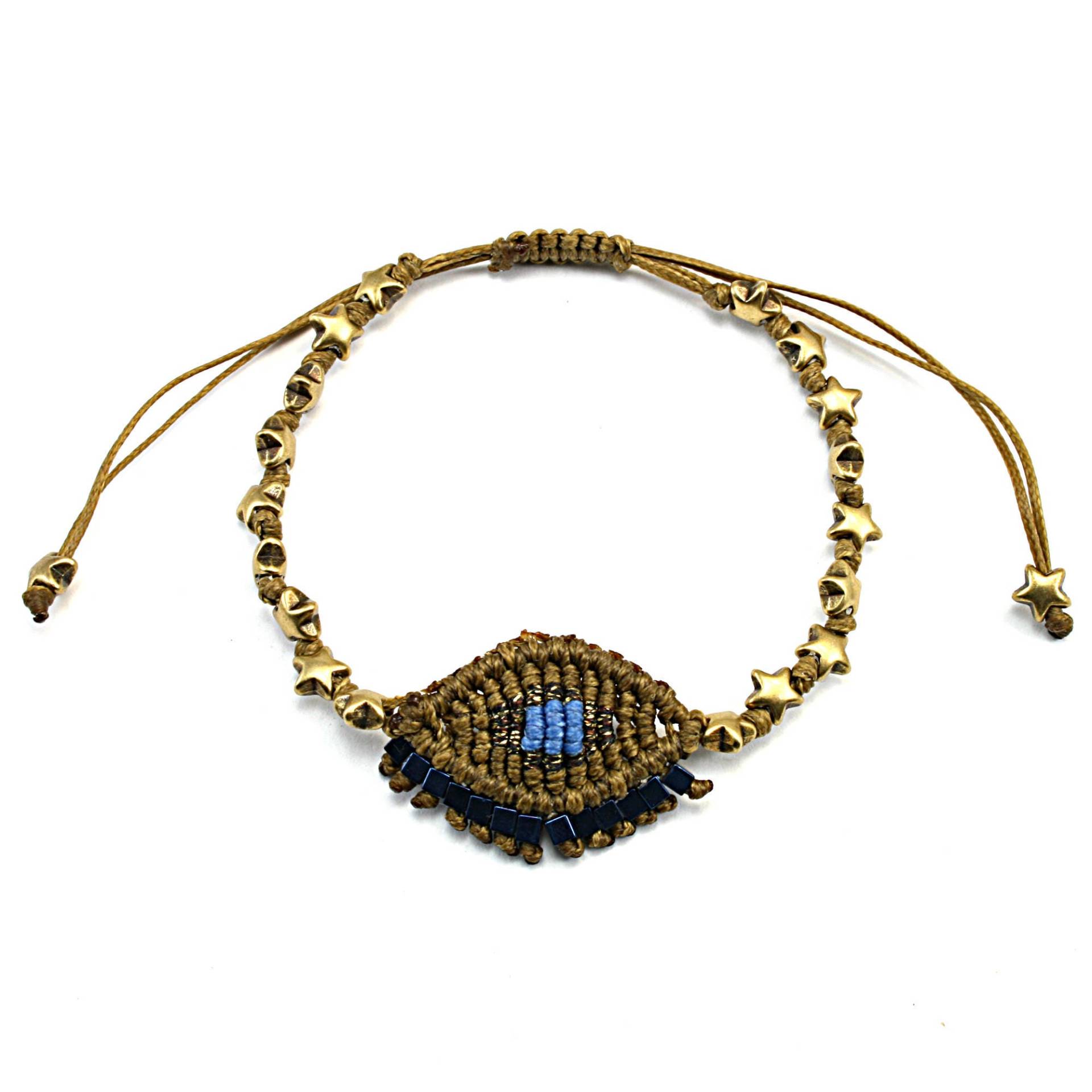 Häkelarmband Evil Eye Makramee Boho Schmuck, Verstellbar Häkelarmband Evil Eye Makramee Boho Schmuck, Verstellbar von FrolicStones