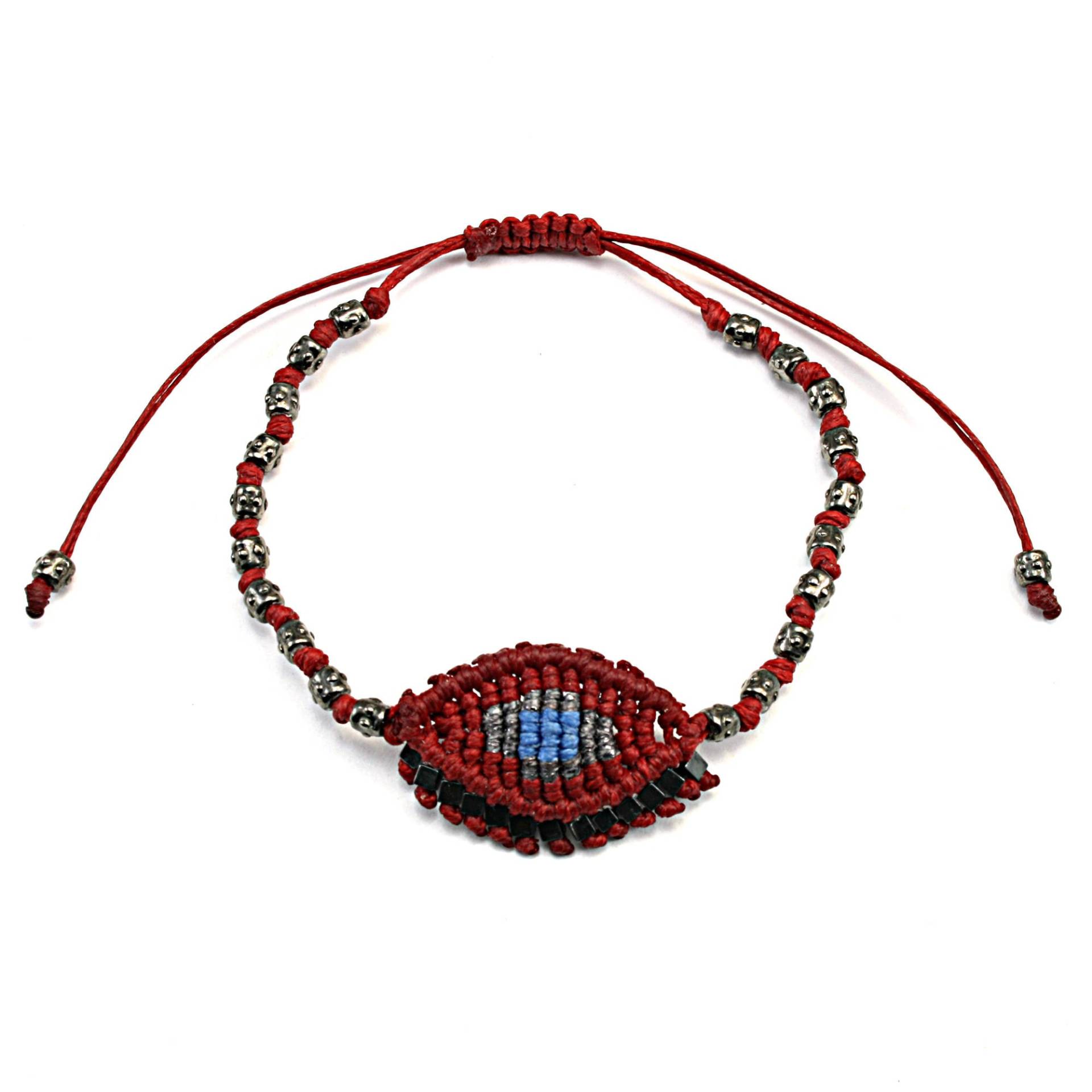 Häkelarmband Evil Eye Makramee Boho Schmuck, Verstellbar Häkelarmband Evil Eye Makramee Boho Schmuck, Verstellbar von FrolicStones