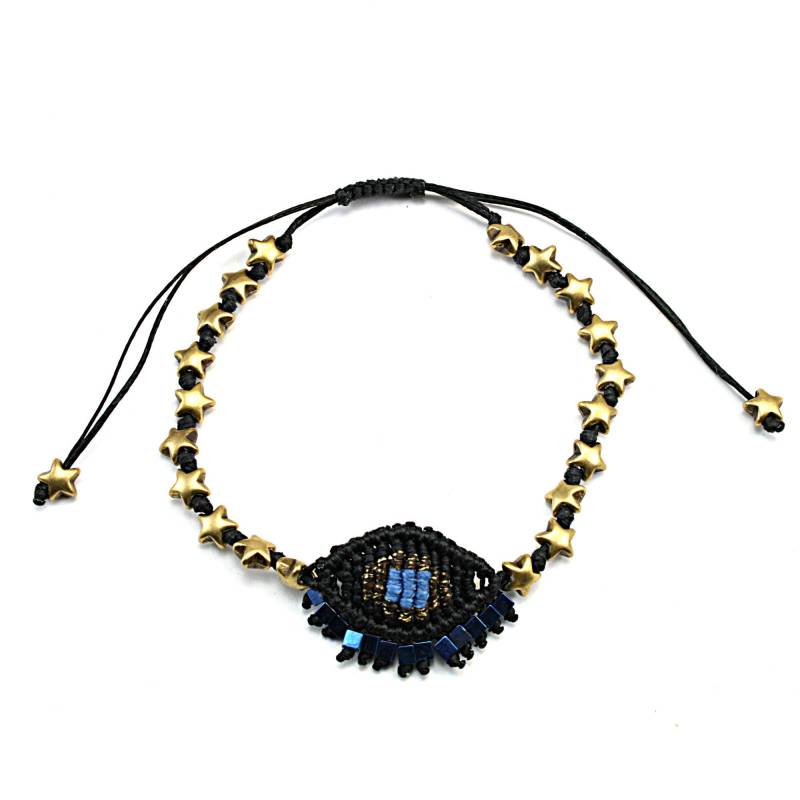 Handgemachtes Evil Eye Armband Boho Makramee Schmuck Handgemachtes Evil Eye Armband Boho Makramee Schmuck von FrolicStones