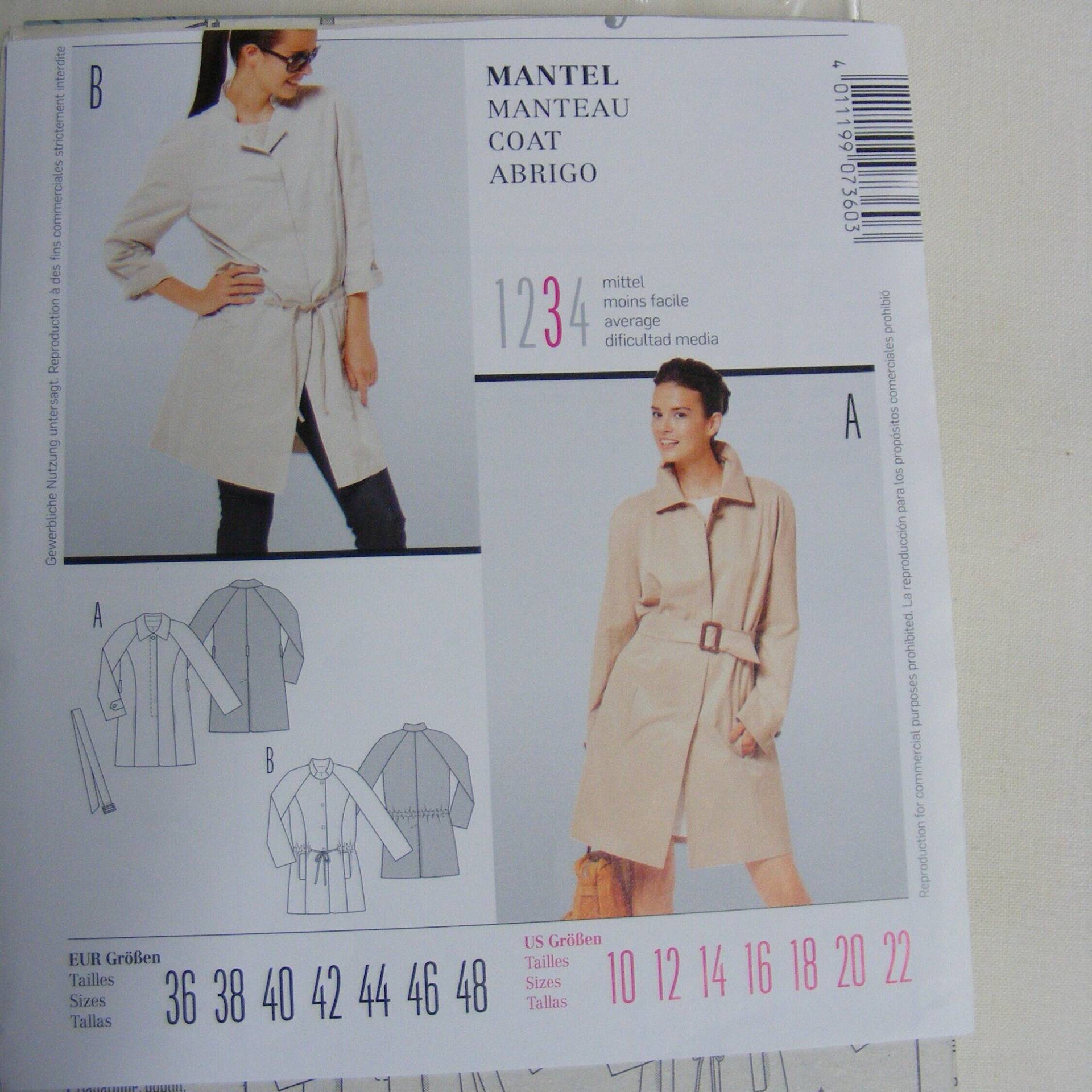 Burda 7360 Style Schnittmuster Mantel, Manteau, Coat, Abrigo, Mehrgrößenschnitt 36-48, Moresize 10-22, | E141 Burda 7360 Style Schnittmuster Mantel, Manteau, Coat, Abrigo, Mehrgrößenschnitt 36-48, Moresize 10-22, | E141 von FrolleinTrollshabby