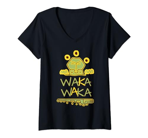 Damen Waka Waka T-Shirt mit V-Ausschnitt Damen Waka Waka T-Shirt mit V-Ausschnitt von From Dyzamora