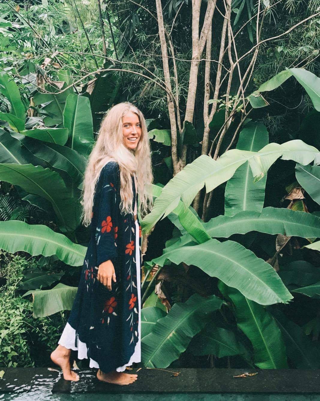 Bali Floral Kimono in Marine Bali Floral Kimono in Marine von FromBaliWithLoveShop