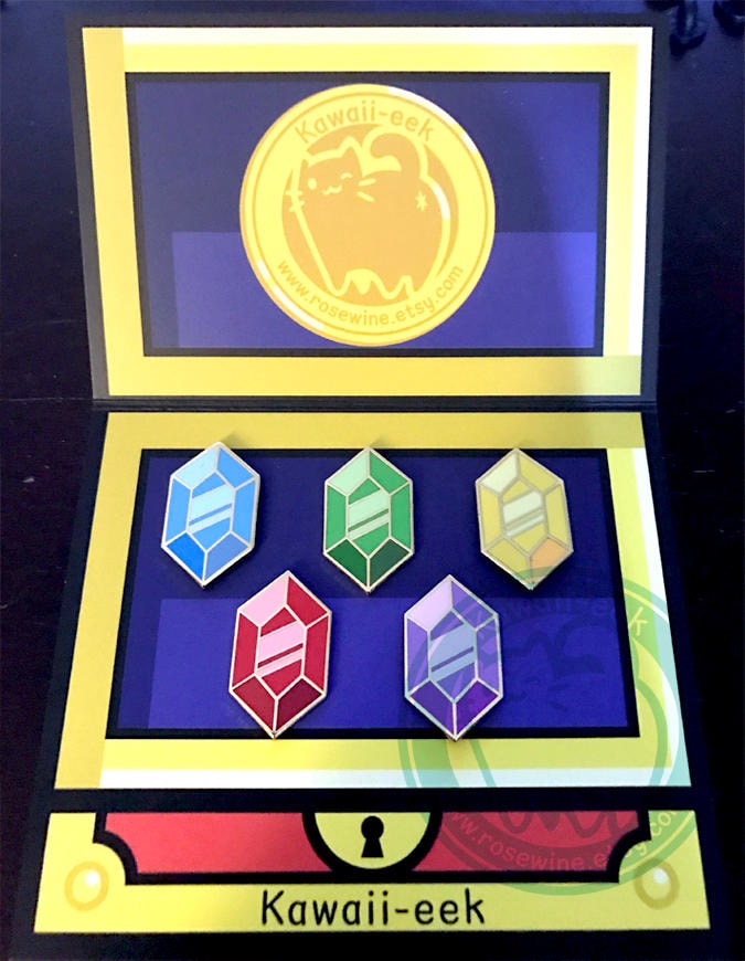 Set Aus 5 Rubinen - Zelda Breath Of The Wild Rubine Pins von FromCaliko