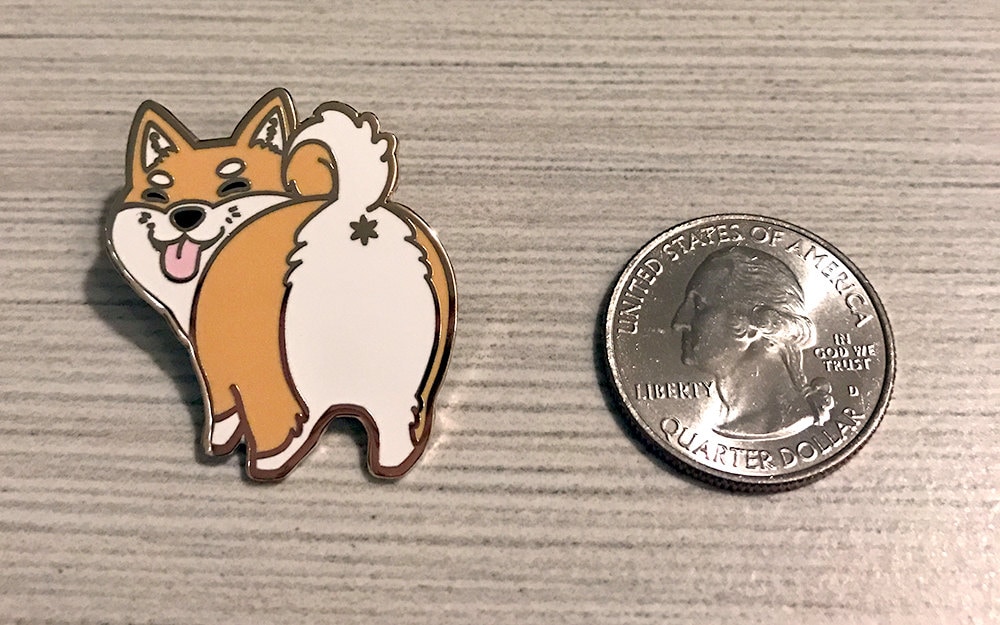 Shiba Inu Hund Hintern Hard Enamel Pin von FromCaliko