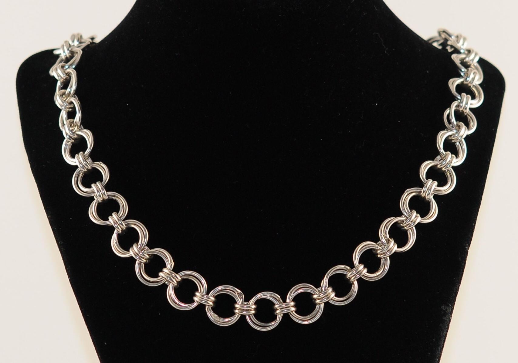 Doppelschlaufe 925 Gestempelte Sterlingsilber-Handgefertigte Halskette. Einzigartige Form Für Sie Aus Unserem Shop Im Alten Kairo. Elegant Alle von FromEgyptwithLove11